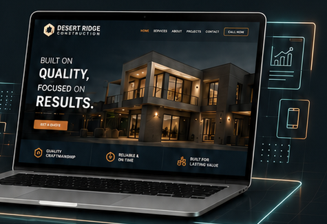 Sample website on a laptop